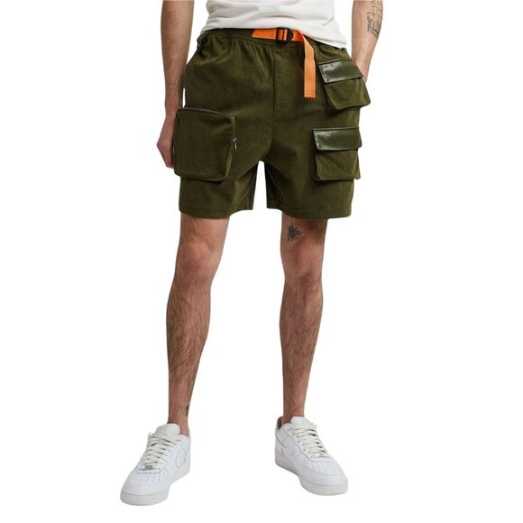 Reason Corduroy Cargo Shorts Men’s XL Olive Green Utility Pull-On - Picture 6 of 8